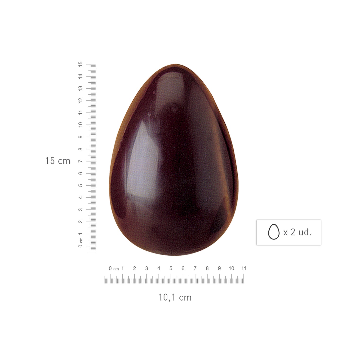 MOLDE POLICARBONATO 3 FORMAS HUEVO PASCUA 130G 150X101MM