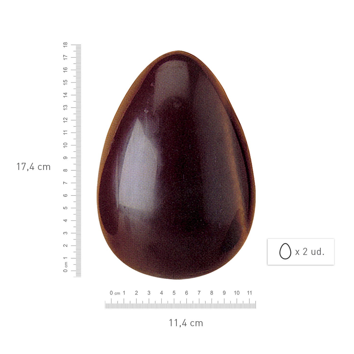 MOLDE POLICARBONATO 2 FORMAS HUEVO PASCUA 150G 174X114MM