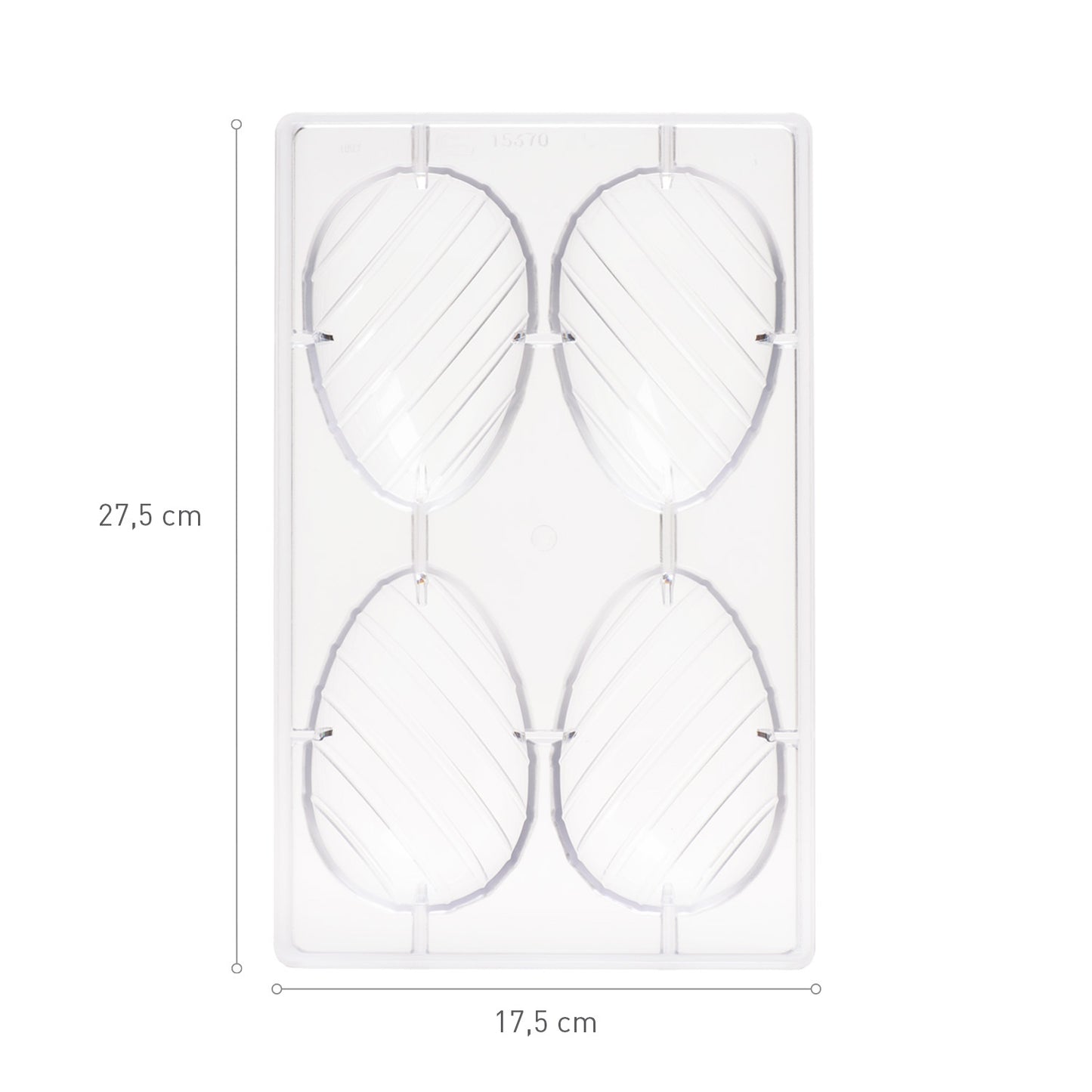 MOLDE POLICARBONATO HUEVO RAYAS PASCUA 70G 106X70 MM 4UD