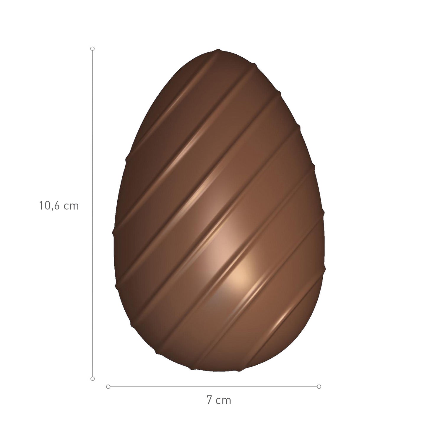 MOLDE POLICARBONATO HUEVO RAYAS PASCUA 70G 106X70 MM 4UD