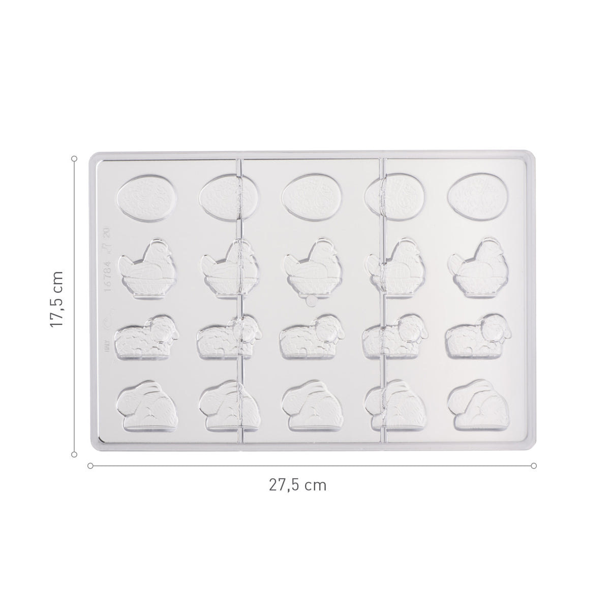 MOULE POLYCARBONATE ASSORTIMENT PÂQUES 4G 275X175MM
