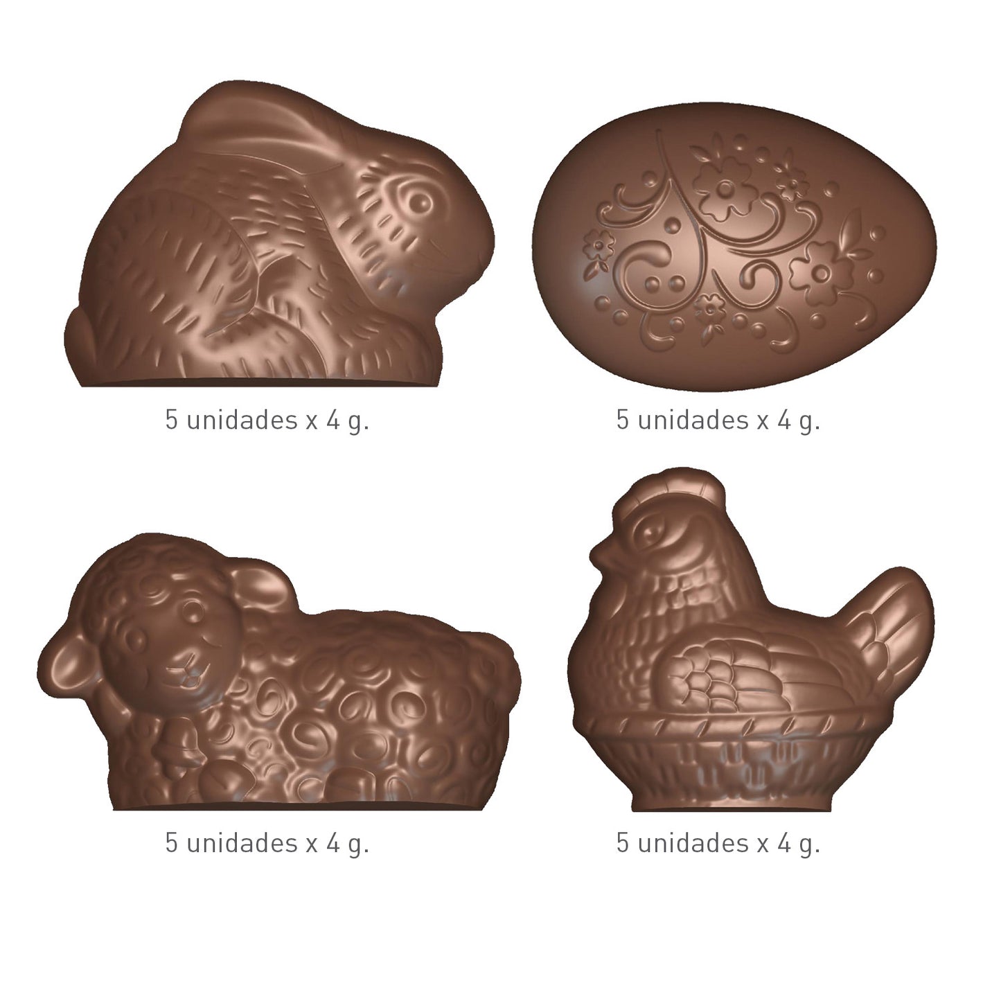 MOLDE POLICARBONATO SURTIDO PASCUA 4G 275X175MM