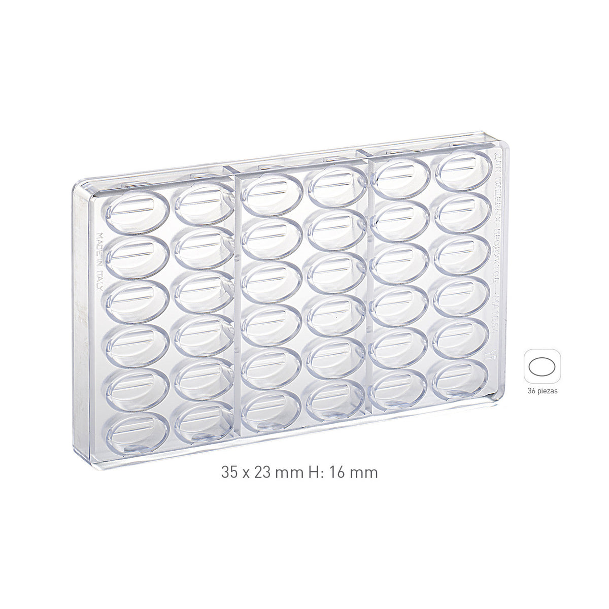 STAMPO POLICARBONATO PRALINE 35X23 H16MM | 36 PCS