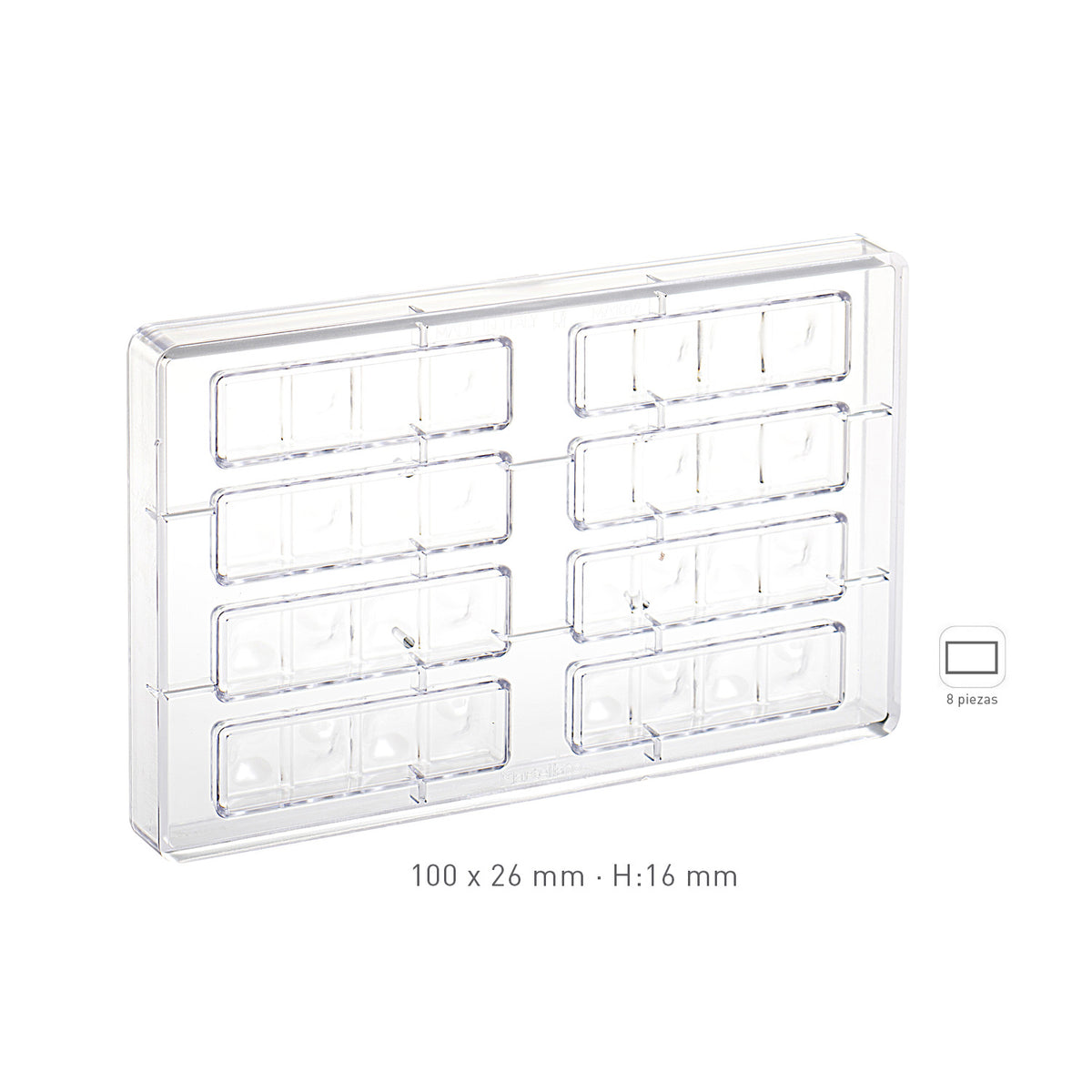 MOLDE POLICARBONATO SNACK 100X26MM H16MM | 8 PIEZAS