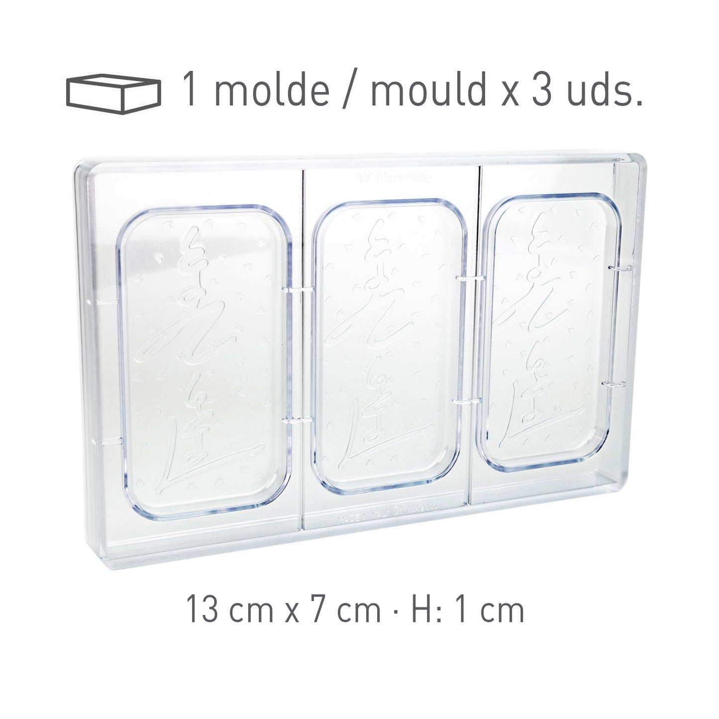 POLYCARBONATE MOULD LOVE YOU 275 x 175 x 26MM - 3 pcs.