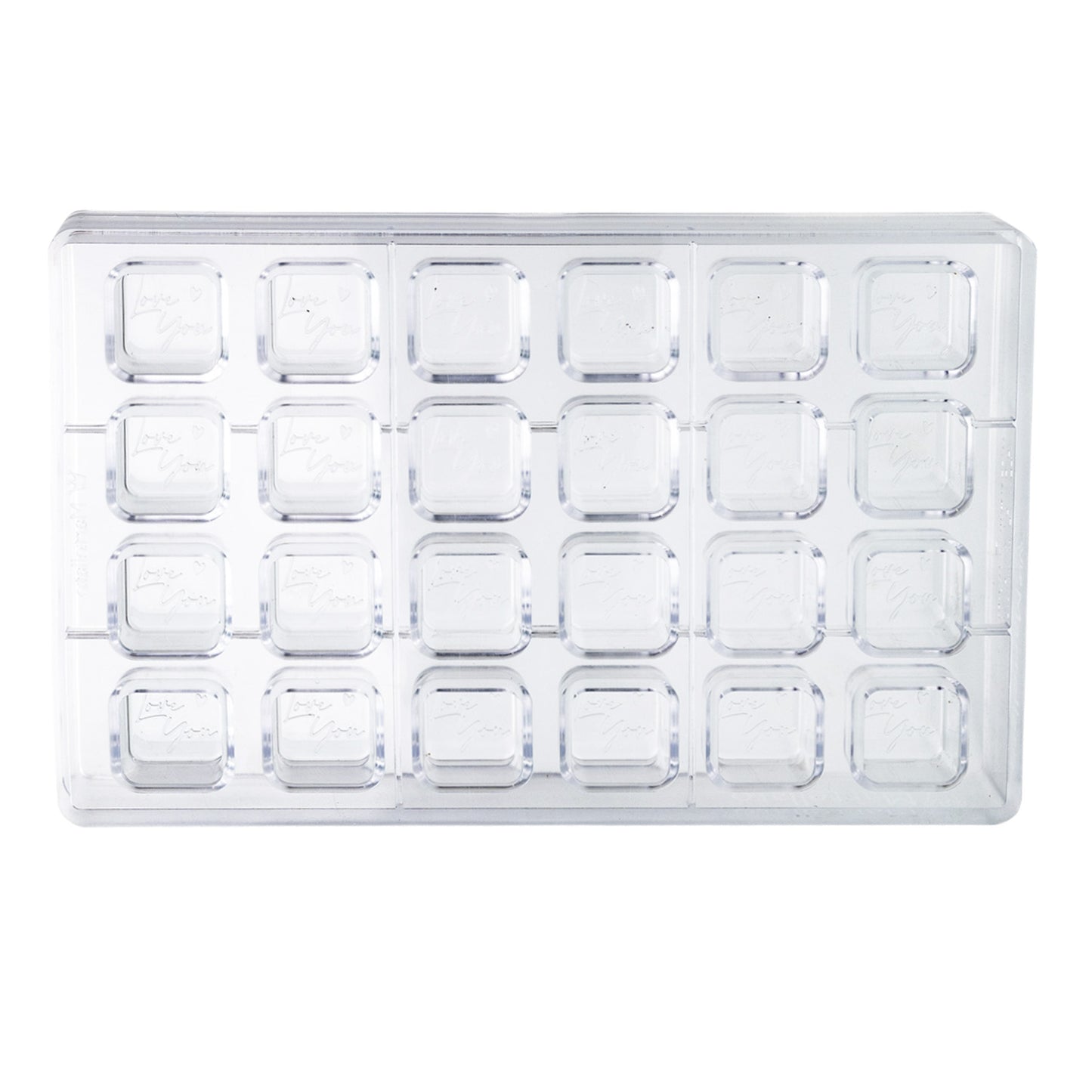 POLYCARBONATE MOULD BOMBONS LOVE YOU 275x175 x 26MM 24 PCS