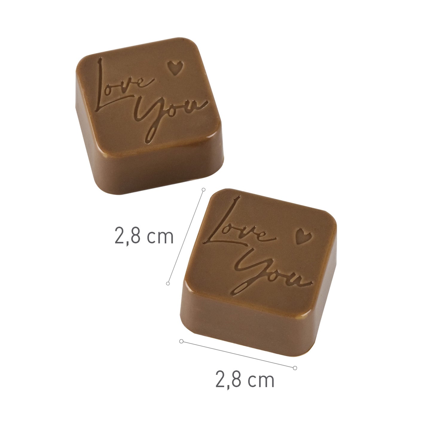 POLYCARBONATE MOULD BOMBONS LOVE YOU 275x175 x 26MM 24 PCS