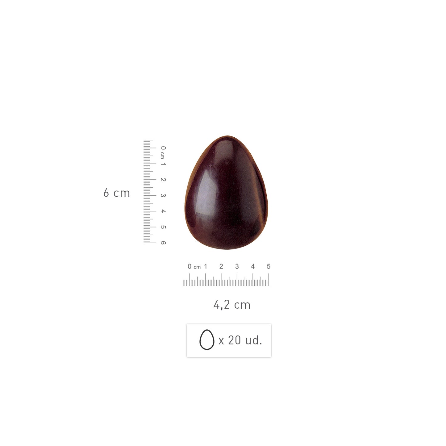 MOLDE POLICARBONATO 20 FORMAS HUEVO PASCUA 35G 60X42MM