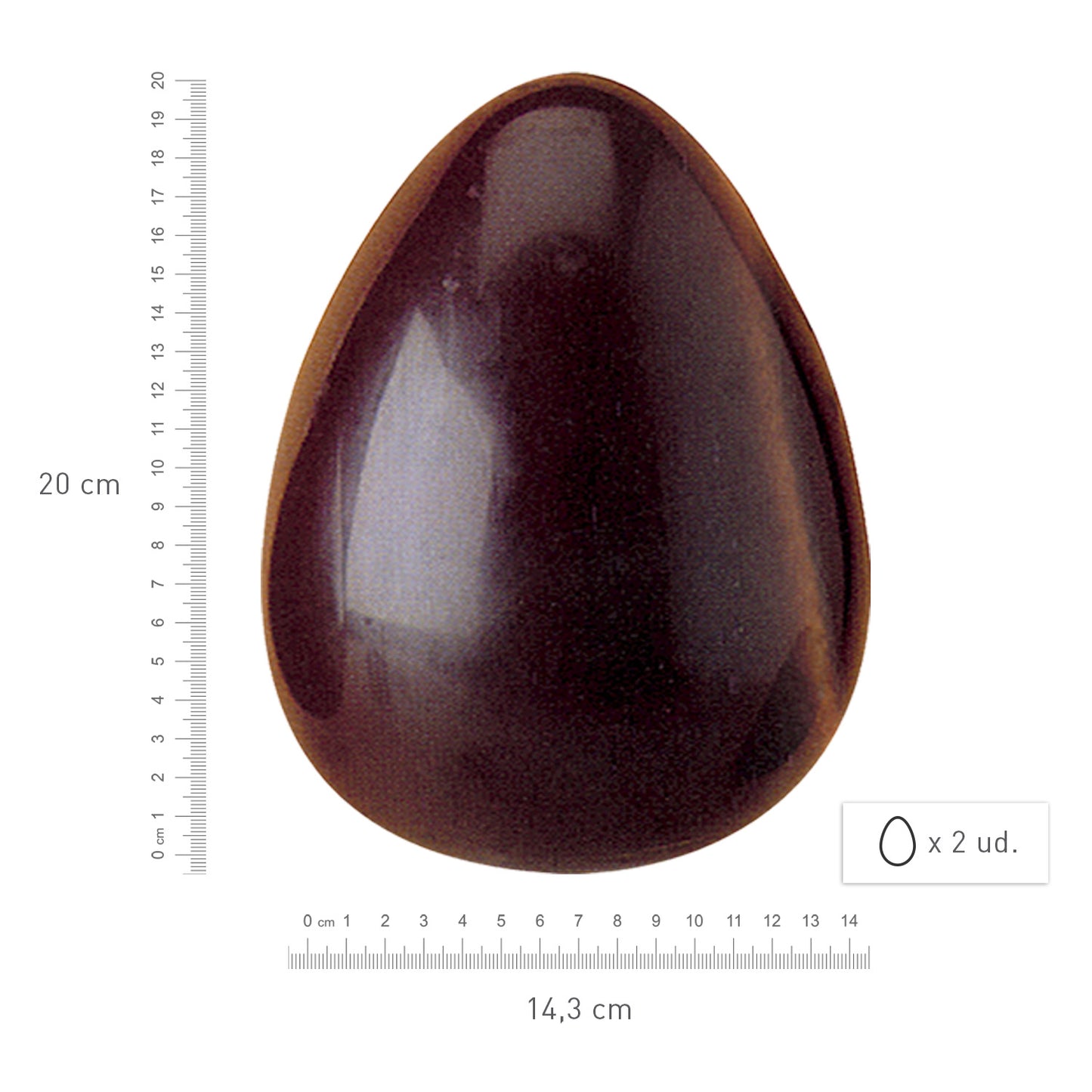 MOLDE POLICARBONATO 2 FORMAS HUEVO PASCUA 250G 200X143MM