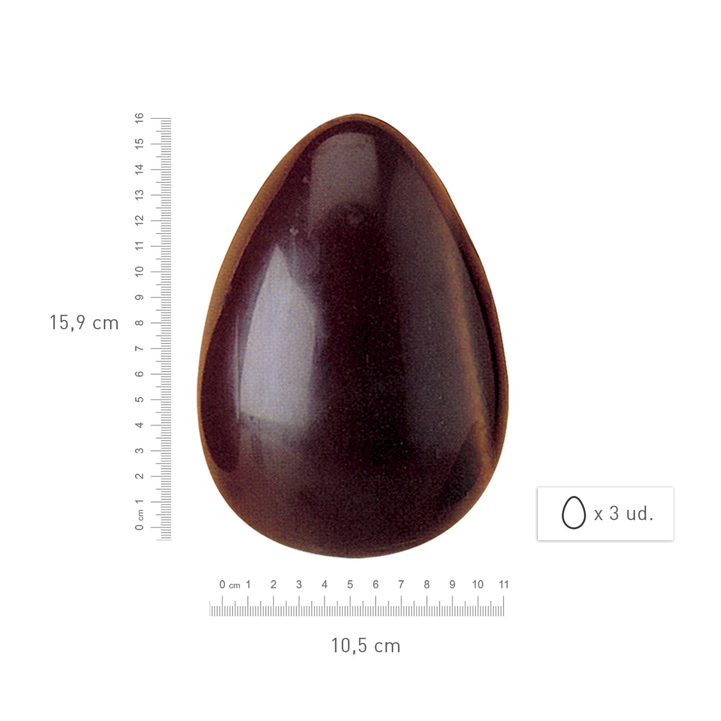 MOLDE POLICARBONATO 2 FORMAS HUEVO PASCUA 150G 159X105MM