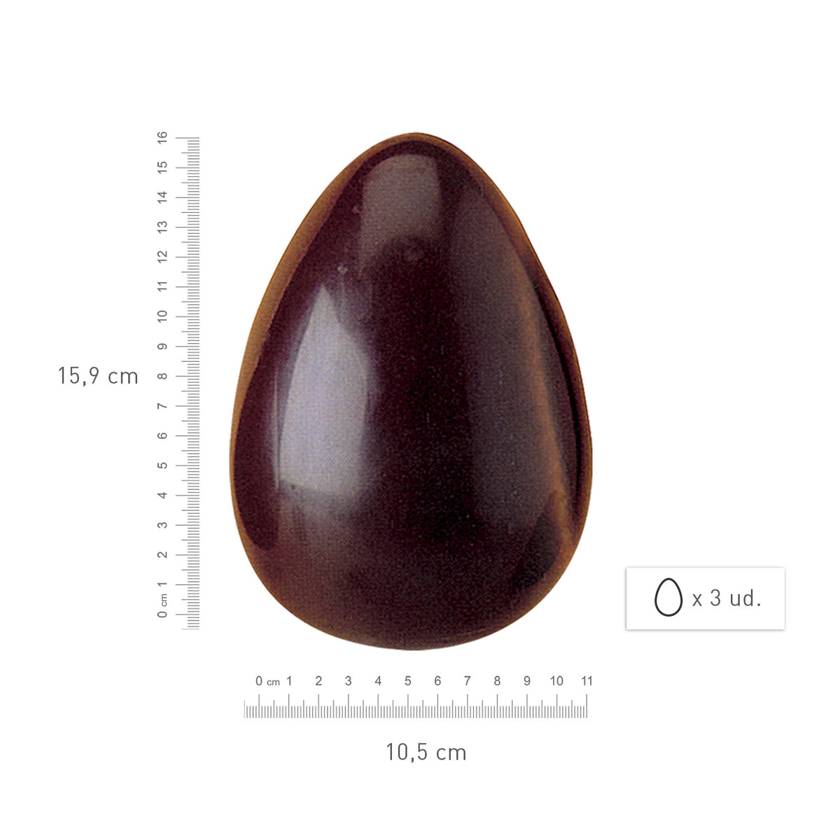 MOLDE POLICARBONATO 2 FORMAS HUEVO PASCUA 150G 159X105MM