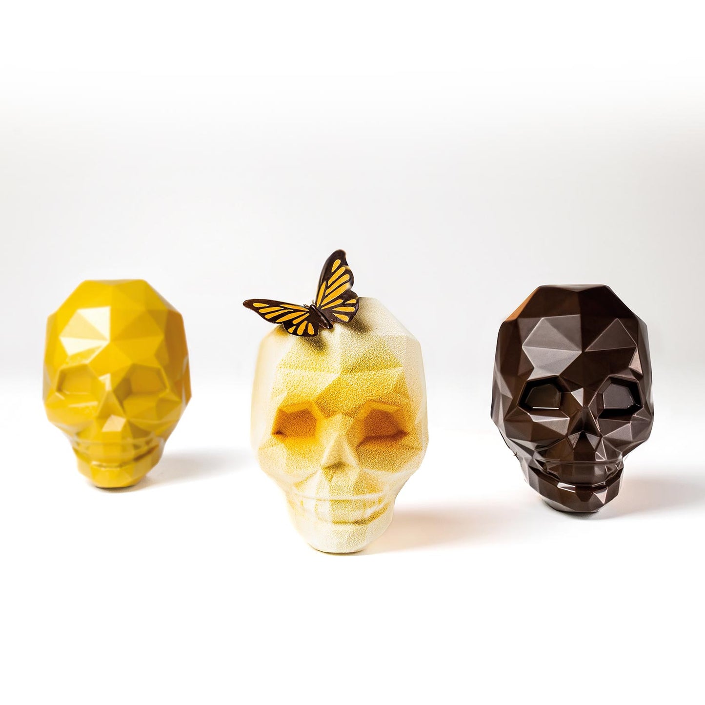 MOLDE DE POLICARBONATO DE CAVEIRA EM DIAMANTE 96X75H100MM | 2 PCS 3D