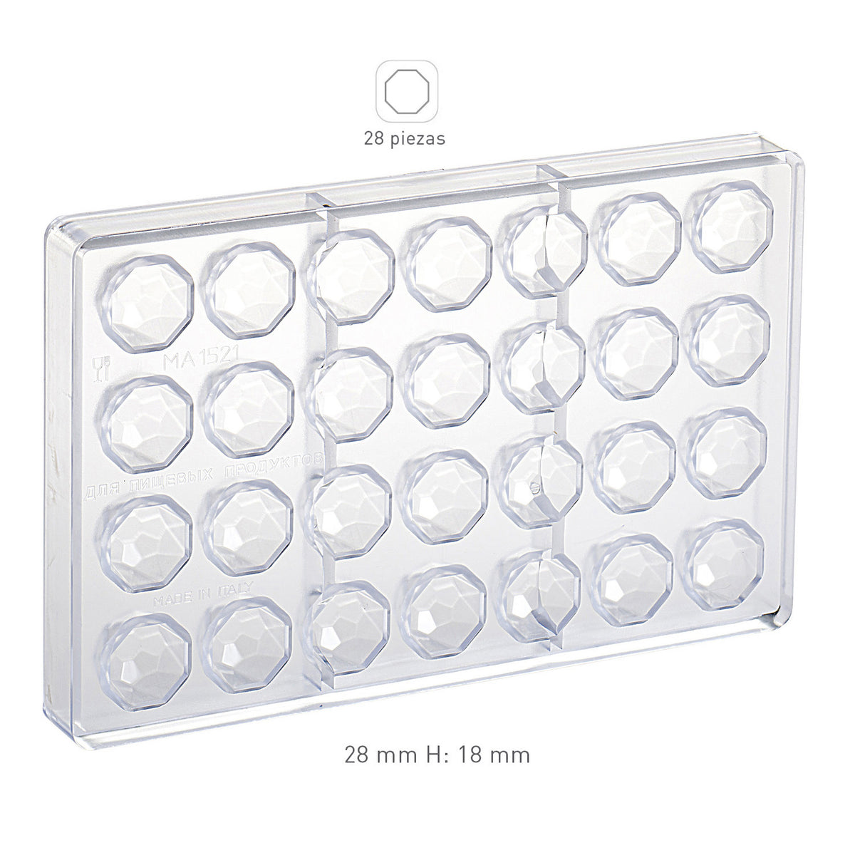 STAMPO POLICARBONATO PRALINE DIAMANTI Ø 28MM H18MM | 28 UD