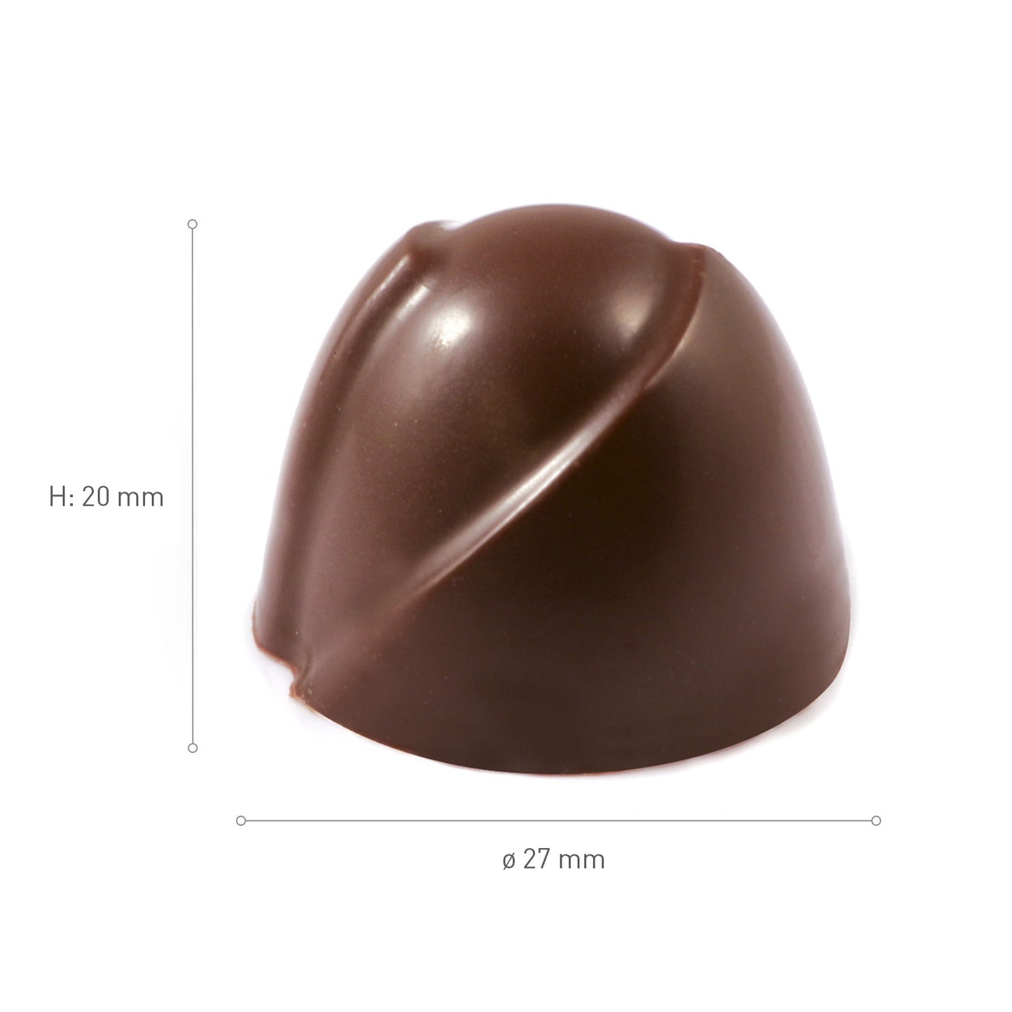 MOLDE POLICARBONATO PRALINE 9GR Ø 27MM H20MM 30PIEZAS