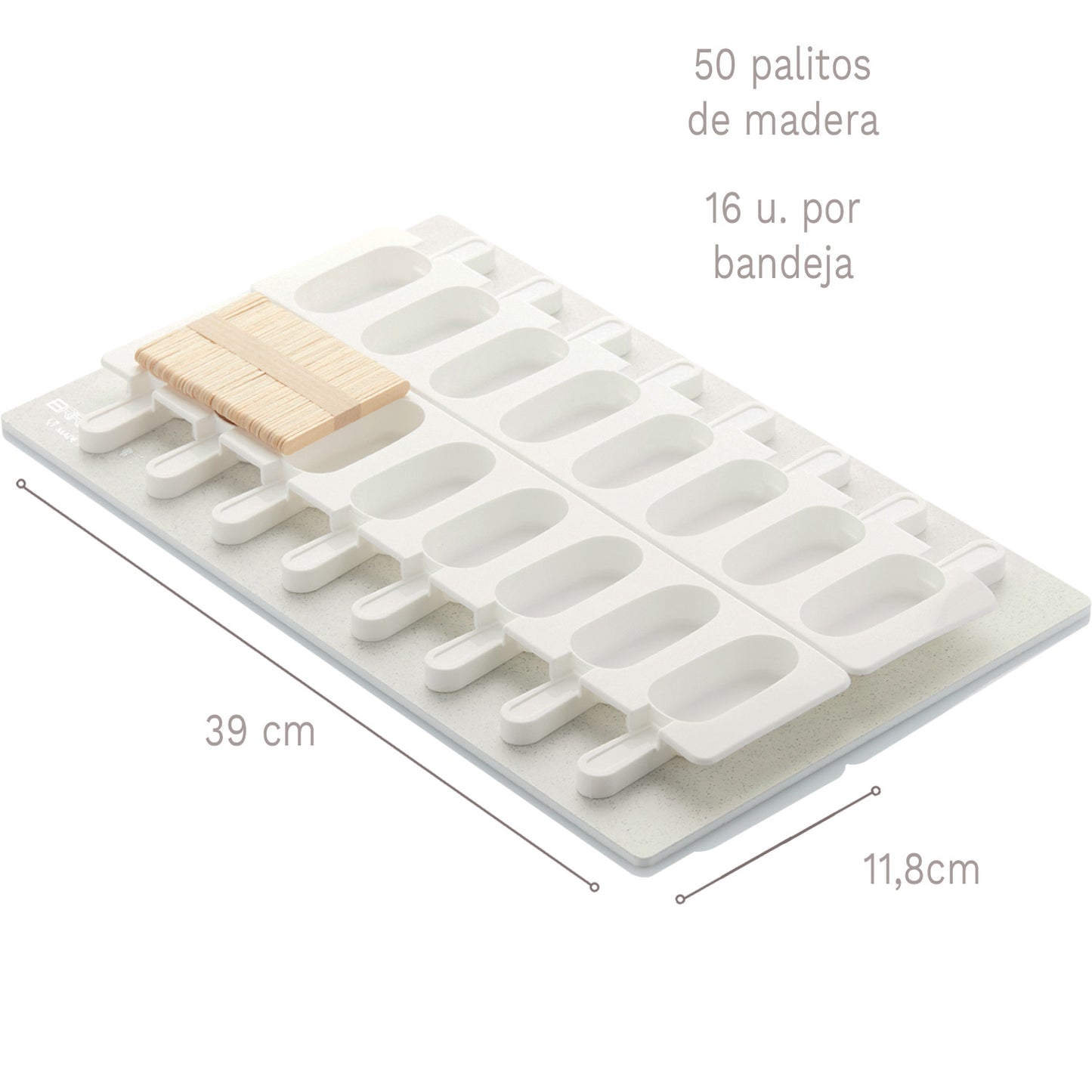 MOULE A GLACE MINI CLASSIQUE - 2 MOULES DE 390x118MM ET 50 B