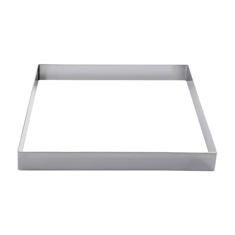 MOLDE ACERO INOXIDABLE CUADRADO 20x20 H 2 CM