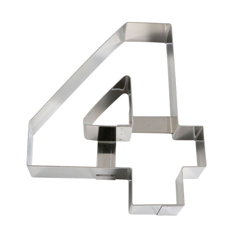MOULE ACIER INOXYDABLE GÂTEAU NUMÉRO QUATRE 20 x 17 x 4 CM