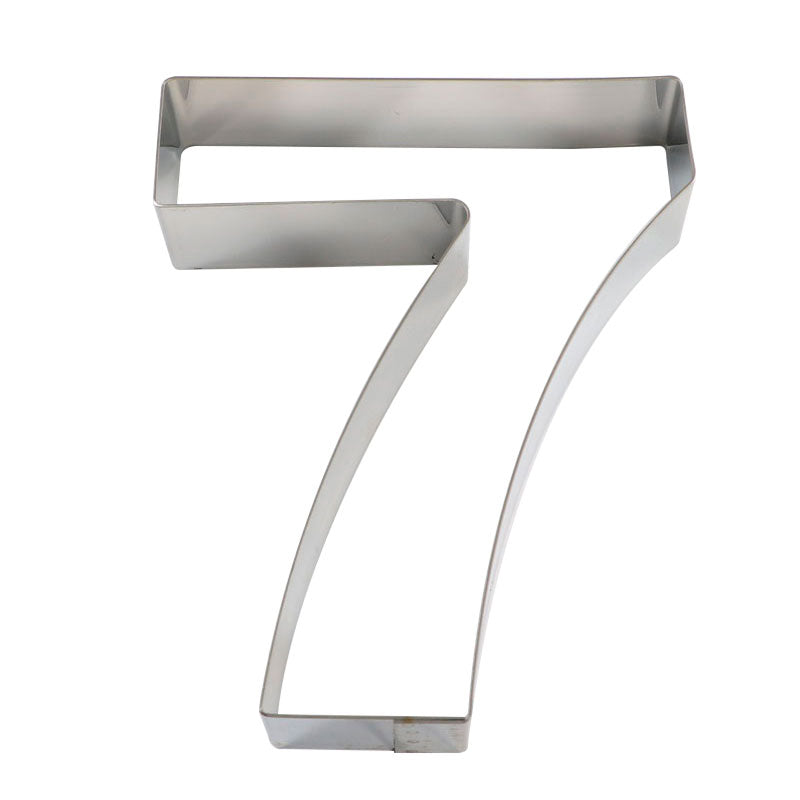 MOLDE ACERO INOX TARTA NÚMERO SIETE 20 x 16 x 4 CM