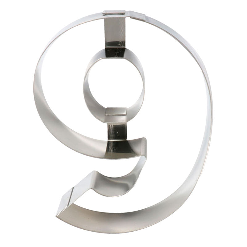 MOLDE ACERO INOX TARTA NÚMERO NUEVE 20 x 16 x 4 CM