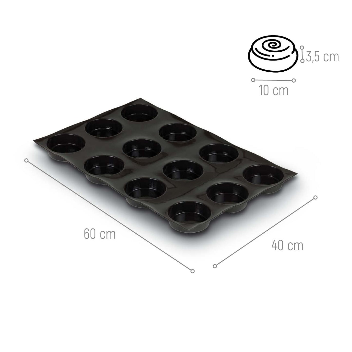 12 ROUND TATIN CAKE MOULDS 100X35MM 60X40CM