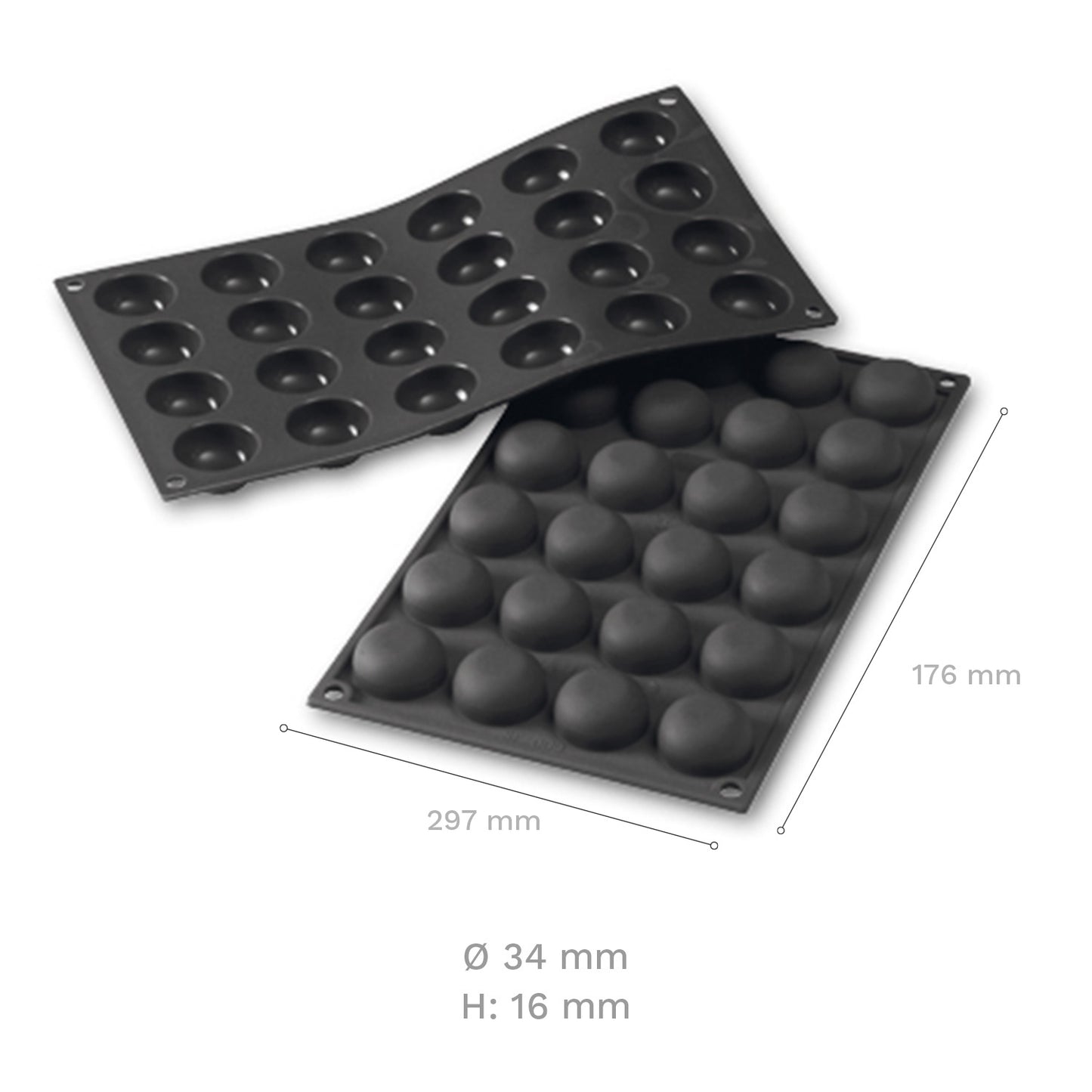 MOLDE SILICONA 24 FORMAS POMPONETTE Ø 34X16 MM