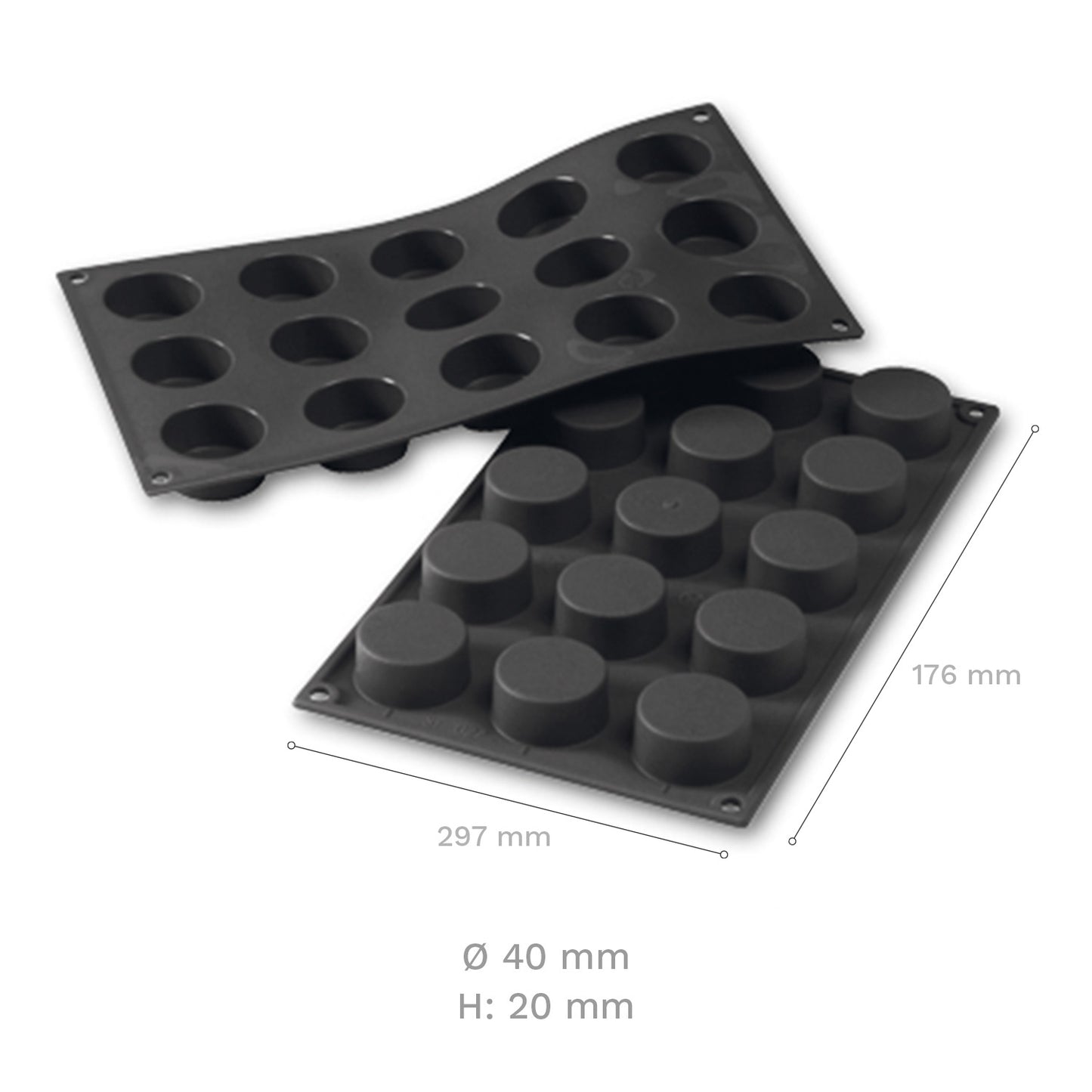 MOLDE SILICONA 15 FORMAS MINI-REDONDO Ø 40x20 MM