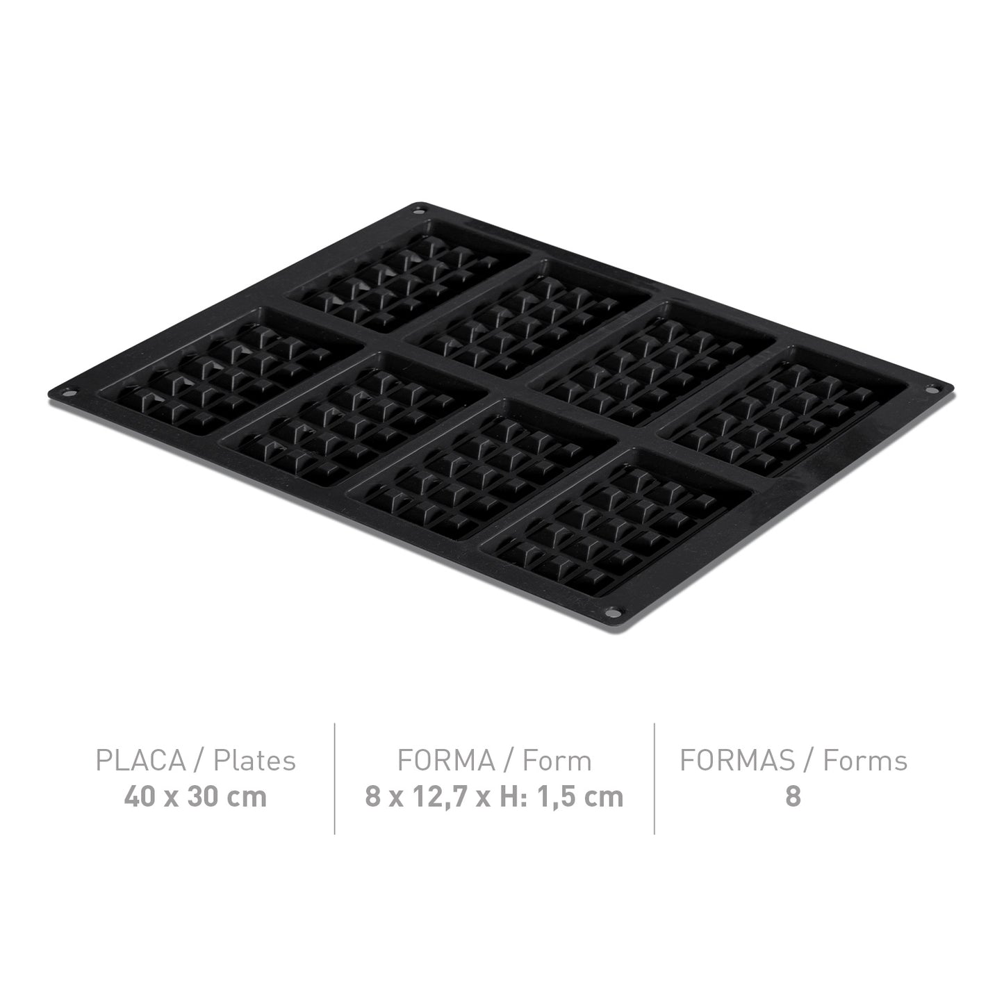MOLDE DE INSPIRAÇÃO PARA WAFFLES FLEXIPAN 80X127X15MM