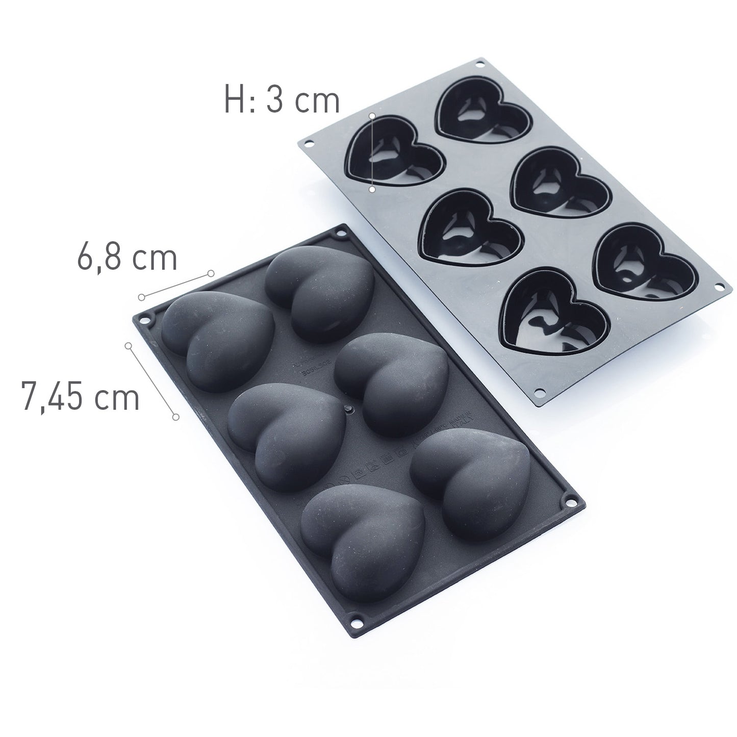 6 MOLDES AMOR 74.5X68 H30MM