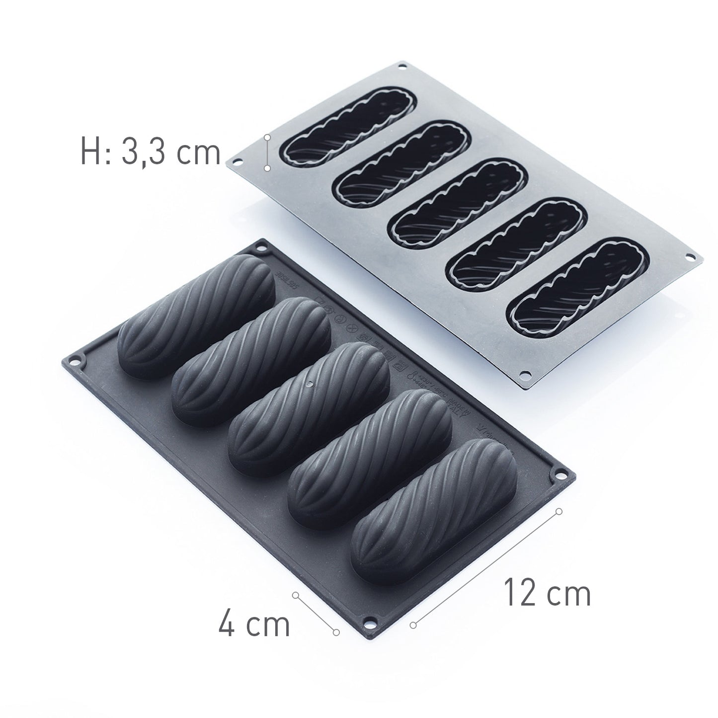 5 MOLDES TWIST ECLAIR 120 X40 H33MM