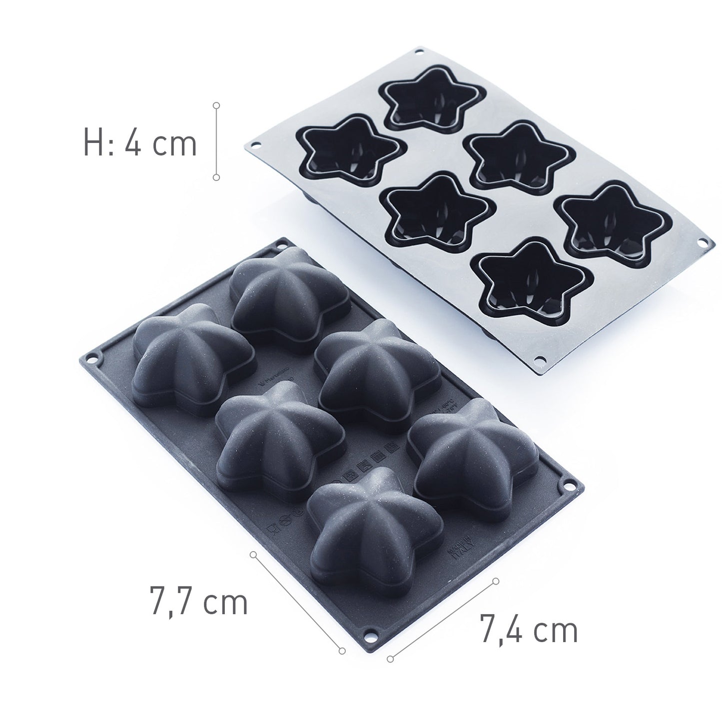 6 MOLDES MARINA 77X74XH40MM