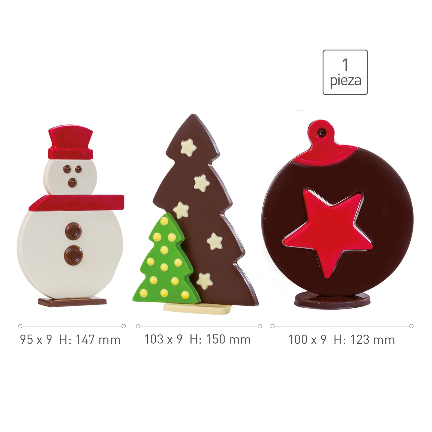 KIT THERMOFORMED PLASTIC 3 PIECES CHRISTMAS 80GR