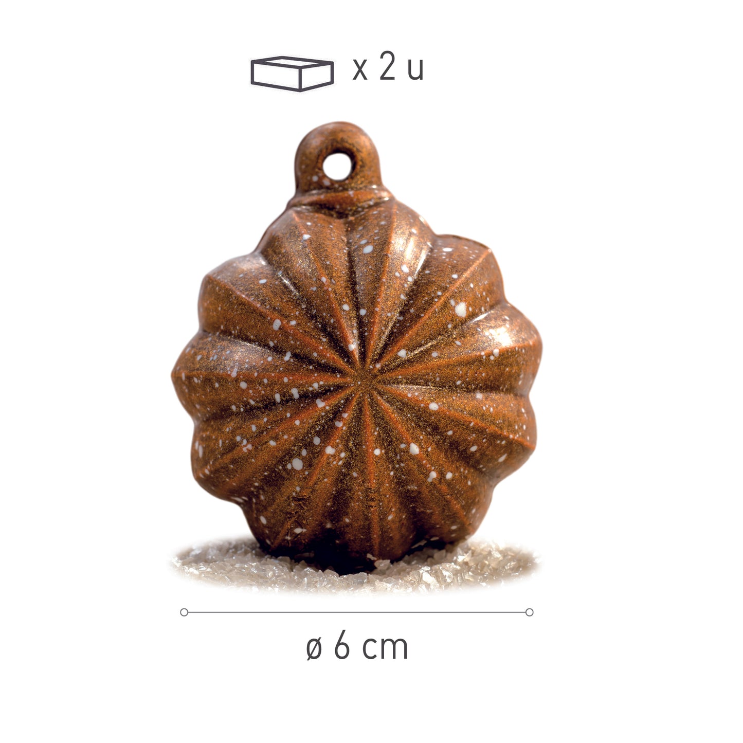 KIT 2 THERMOFORMÉ PLAST. BOULE DE NOËL THERMOFORMÉE RAYÉE Ø 60MM