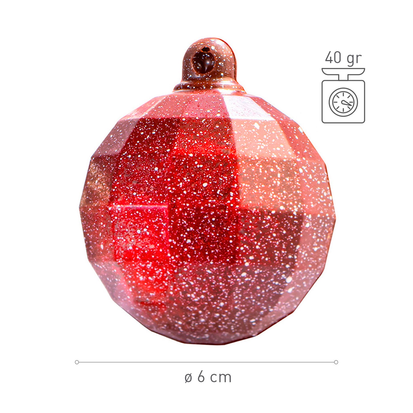2 FORMAS PLÁSTICO TERMOFORMADO DIAMANTE BOLA DE NATAL Ø 60MM | 6U