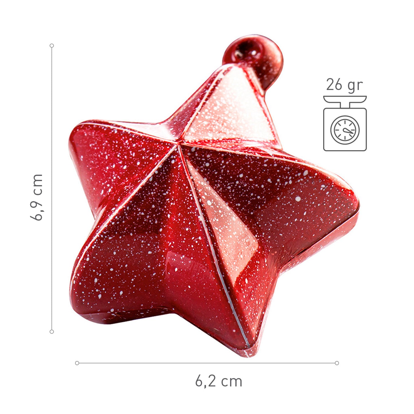 KIT 6 MOLDES TERMOFORMADO ESTRELLA NAVIDAD 62X69MM