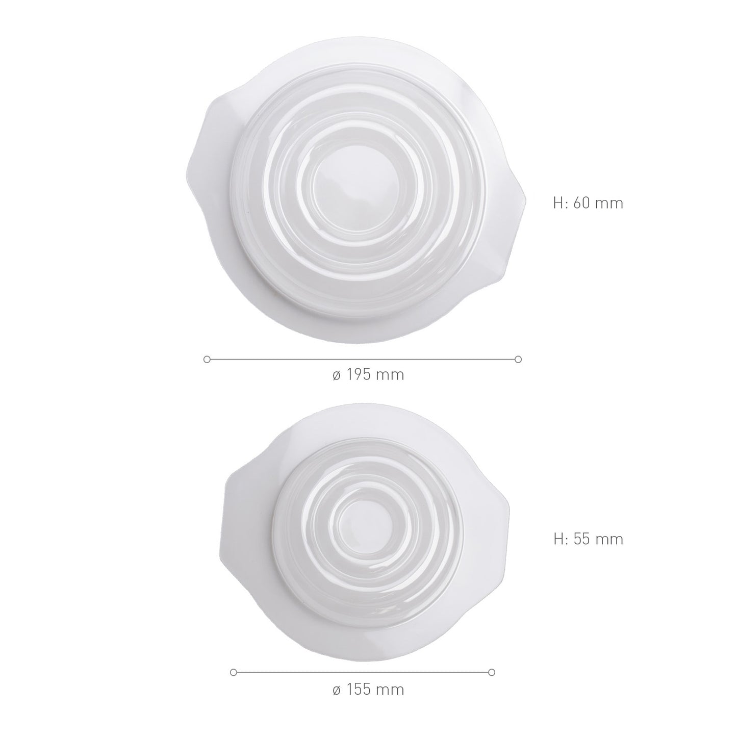 KIT 2 PLASTIC MOLDS SEMI COLD ROUND LARGE/SMALL