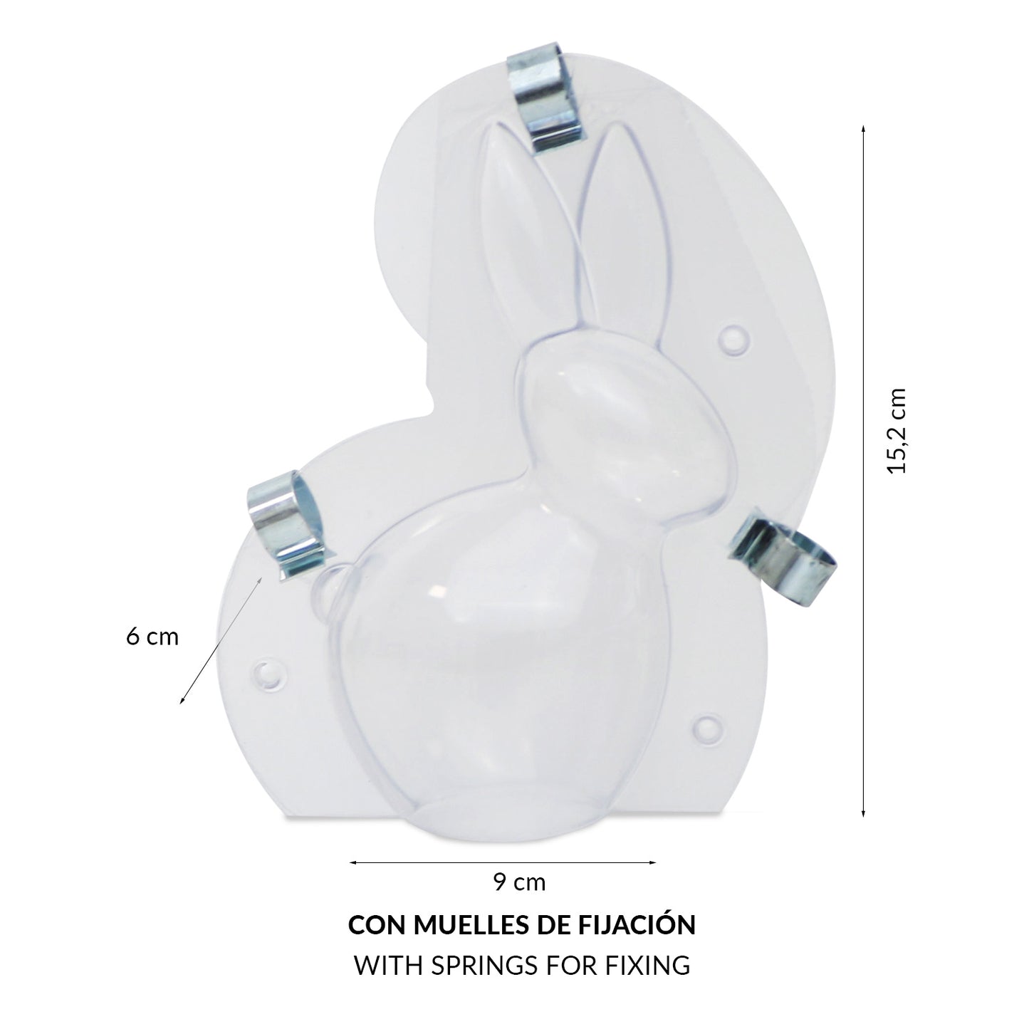 MOLDE PLÁSTICO TERMOFORMADO CONEJO 3D 90X40H152MM | 100GR