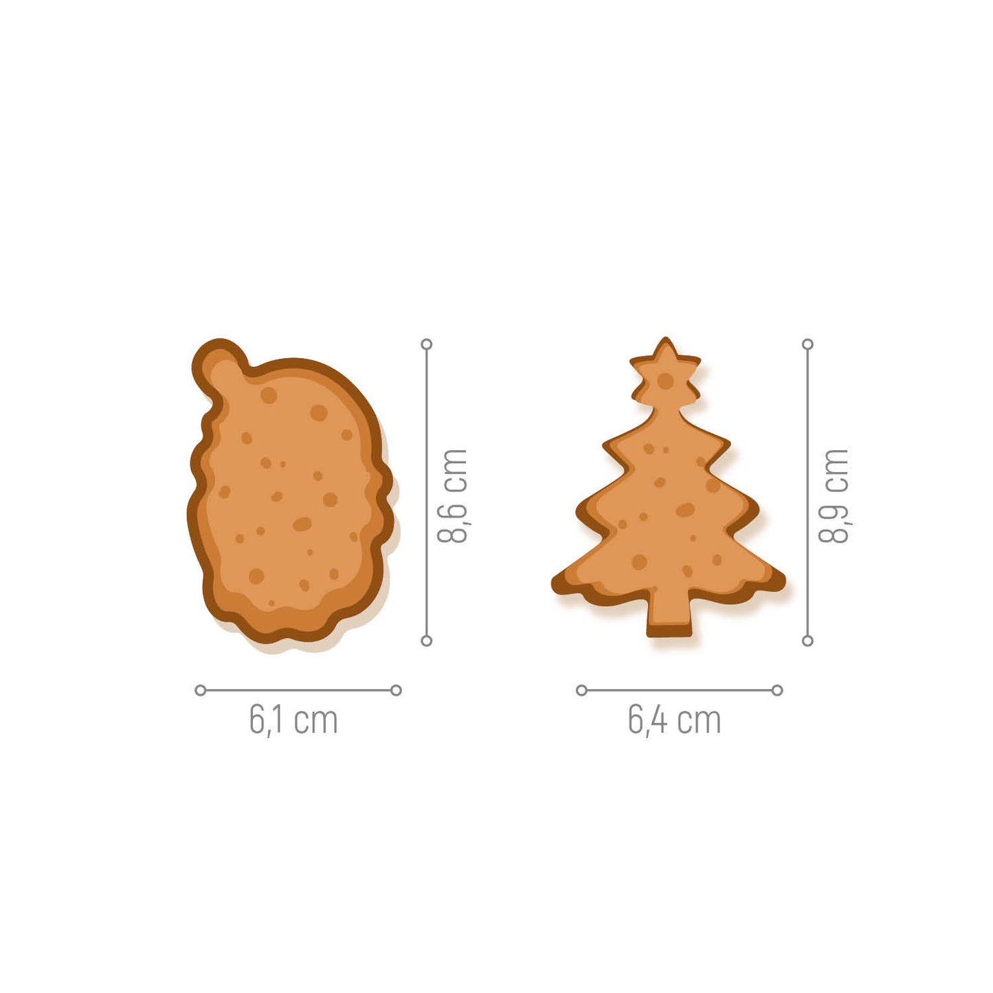 SET 2 CORTAPASTAS NAVIDAD