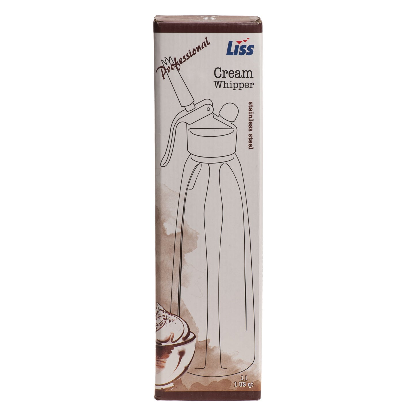 SIPHON EN ACIER INOXYDABLE POUR CRÈME (NO2) 1L