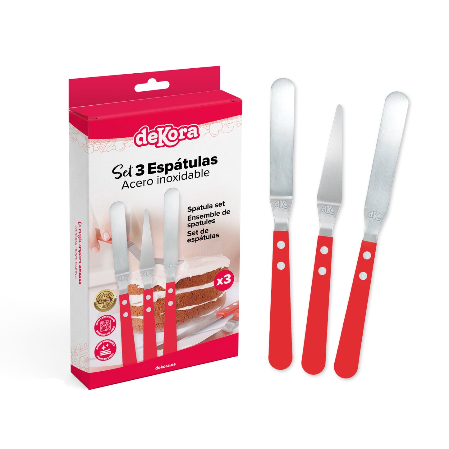 PACK 3 ESPÁTULAS ACERO INOXIDABLE HOME BAKING