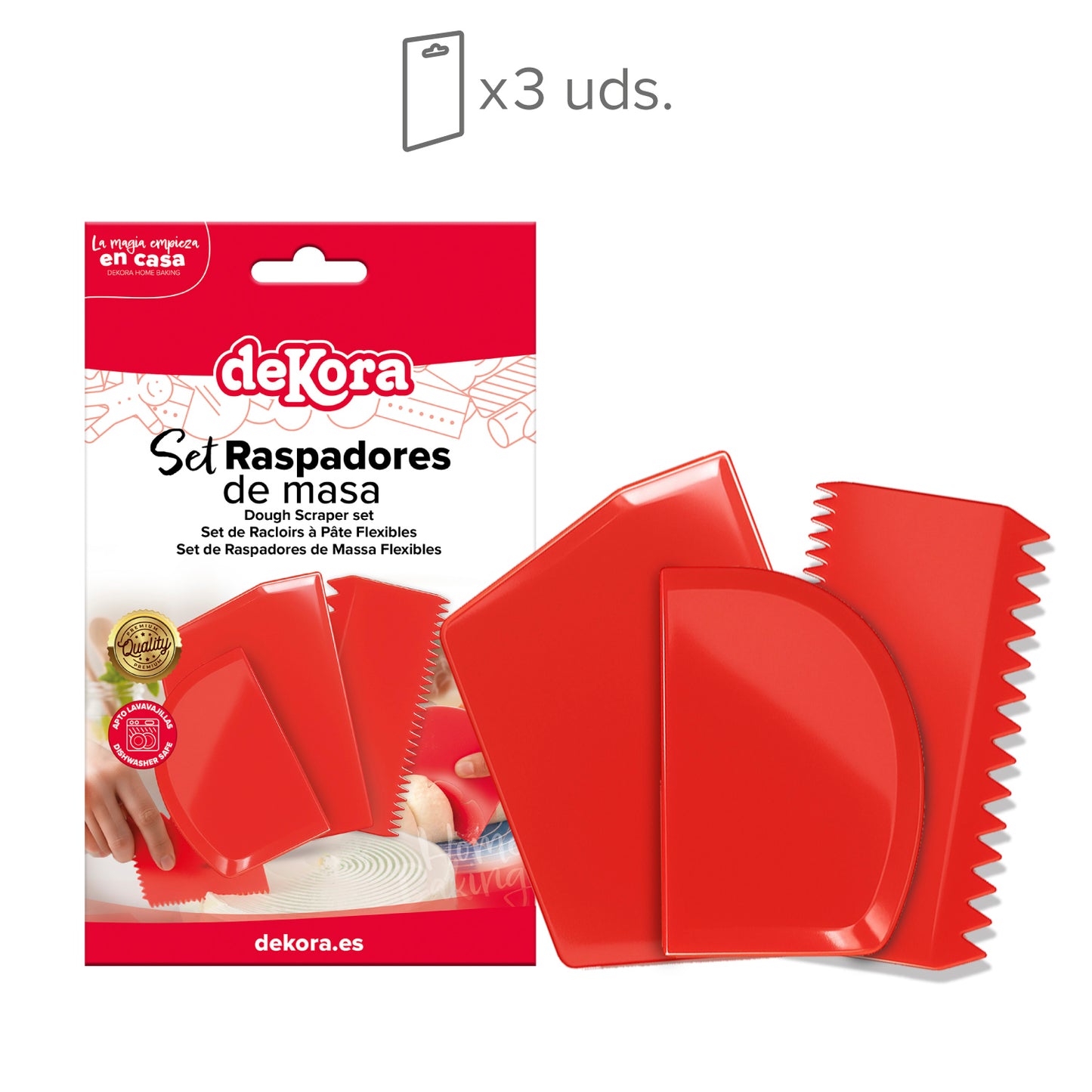 CONFEZIONE DA 3 RASCHIETTI PER IMPASTO- DEKORA HOME BAKING