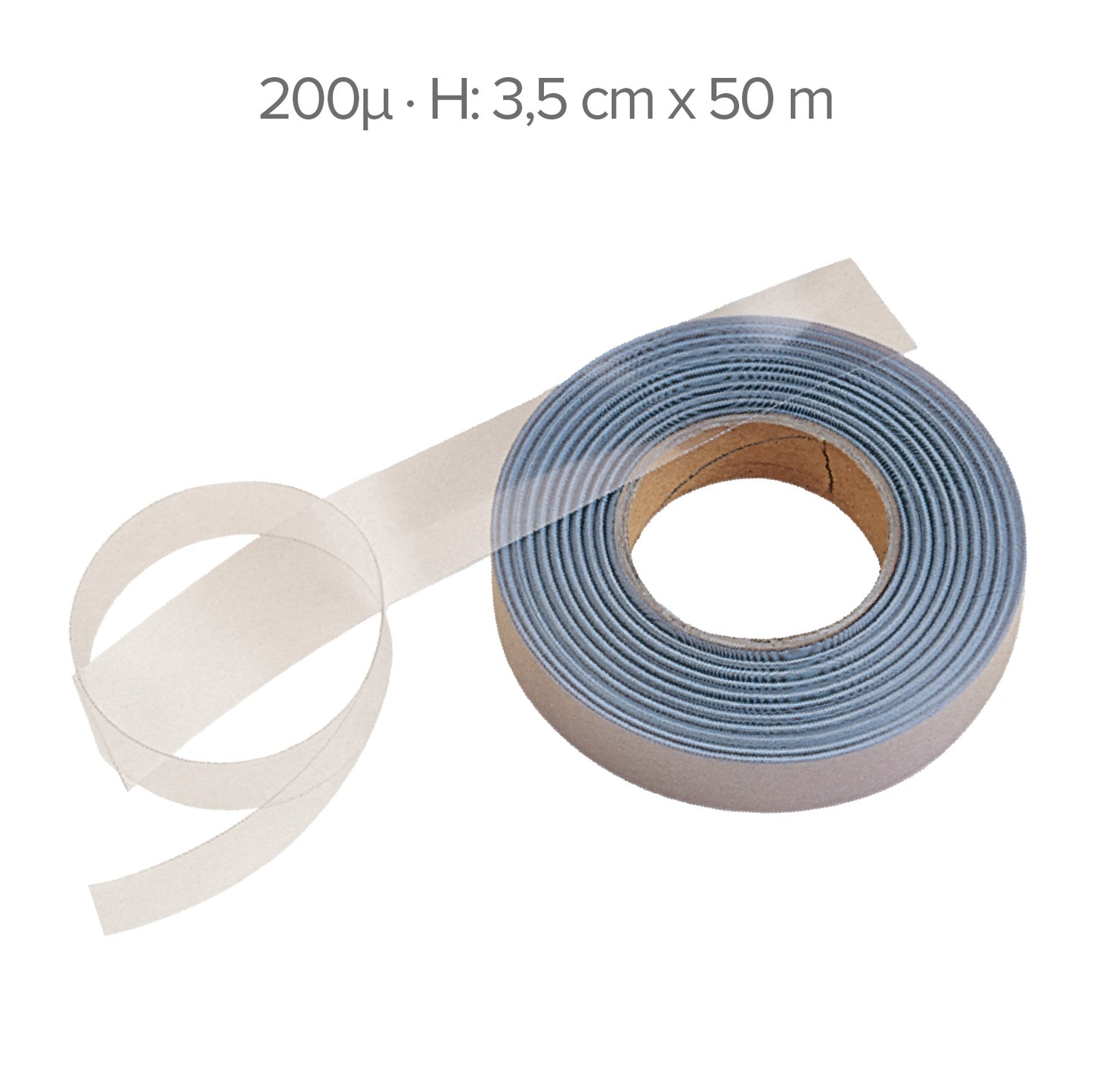 ROULEAU DE PVC TRANSPARENT – 50 M – H 3,5 CM – 200µ (ACÉTATE