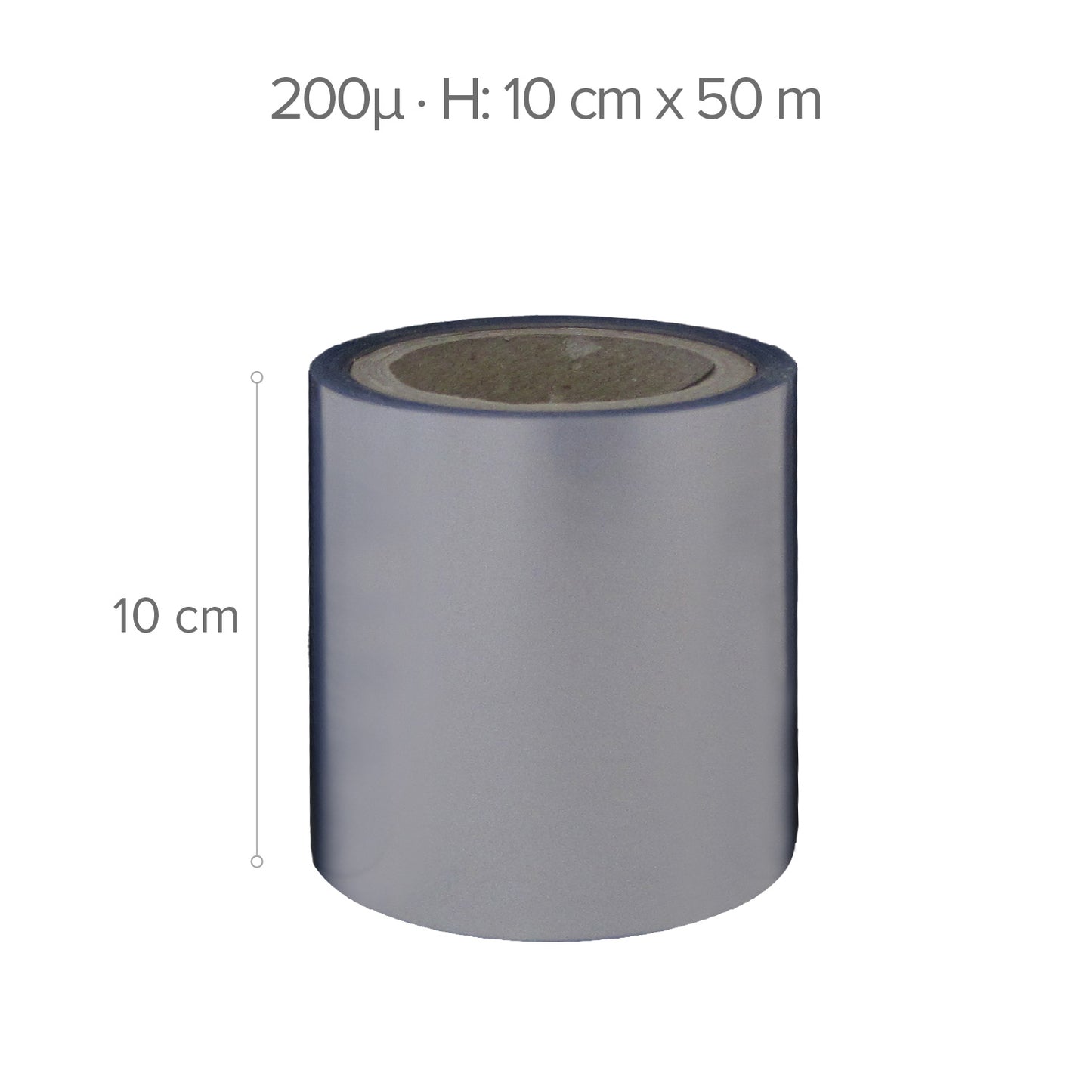 PVC ROLLO TRANSPARENTE – 50 M – H10 CM – 200µ (ACETATO)