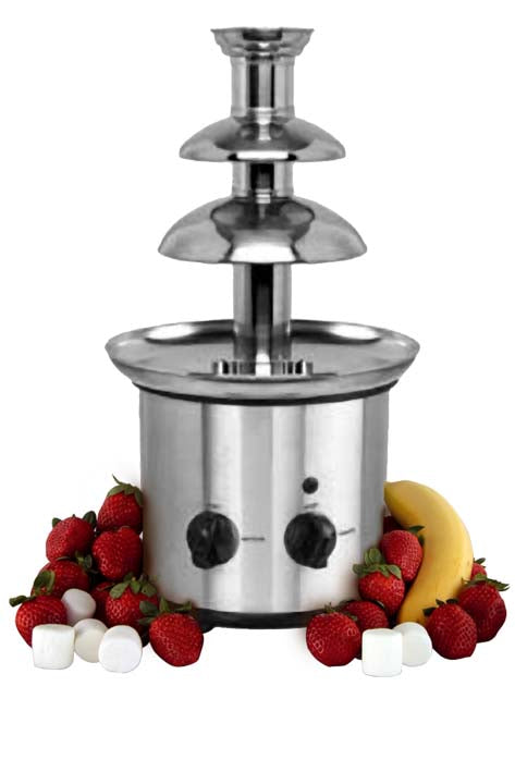 FUENTE CHOCOLATE PEQ BASE ACERO INOX 21x H42cm