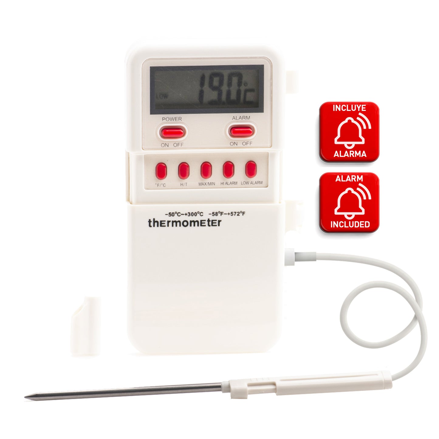 THERMOMÈTRE NUMÉRIQUE AVEC ALARME -50ºC +300ºC