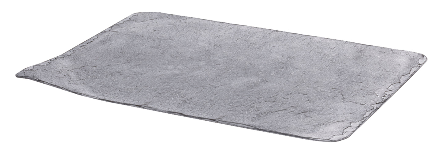 VASSOIO EFFETTO PIETRA 30X14CM GRIGIO