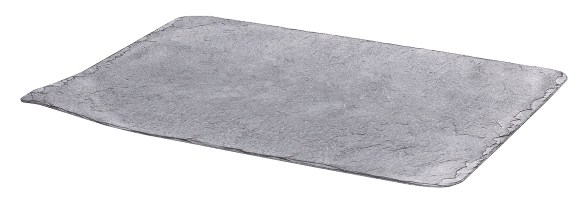 VASSOIO EFFETTO PIETRA 30X14CM GRIGIO