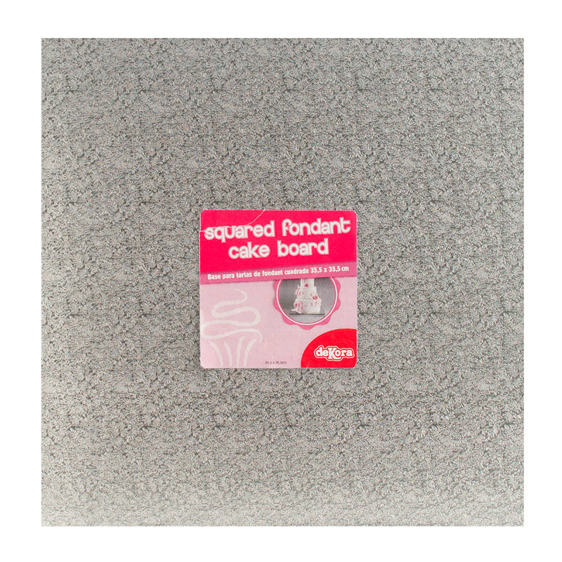 SQUARE CAKE SILVER BOARD 35.5X35.5CM