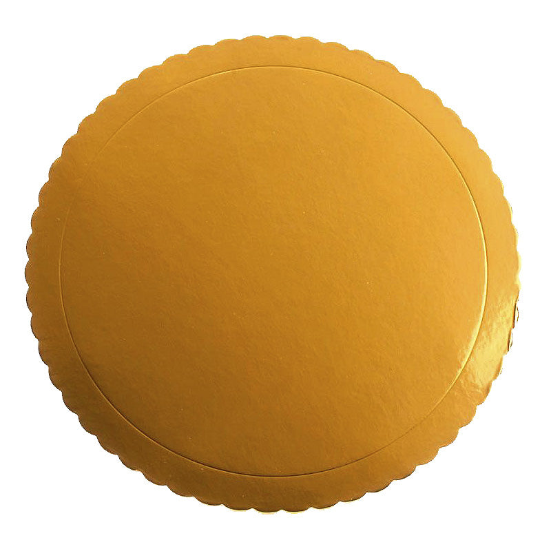SCALLOPED GOLD CAKE BOARD Ø 35 CM H 3 MM