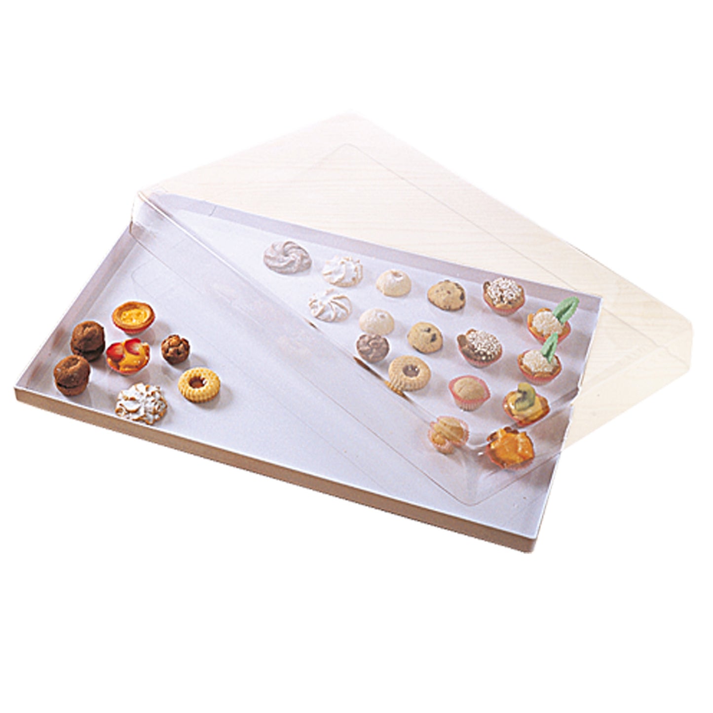 TRANSPARENT PLASTIC COVER FOR PASTRY TRAY 59 x 39 x 6 CM