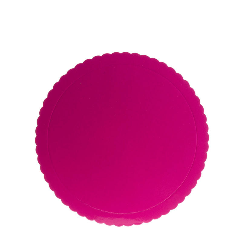 PIATTO ROTONDO PER TORTA ONDULATO ROSA 3 MM 25 CM